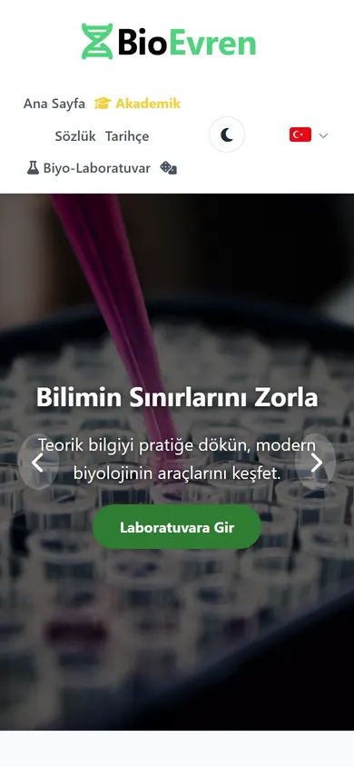 BioEvren mobil görünüm